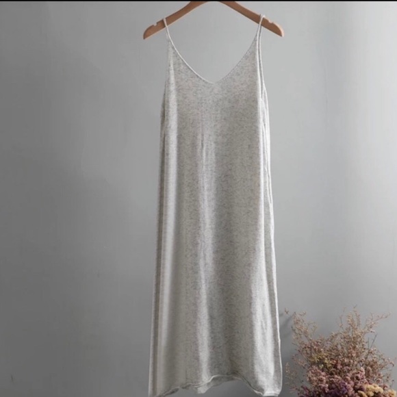 ⭐️HP⭐️ Cashmere dress tank womens basic soft knit dress cami midi dresses cream - Picture 2 of 13